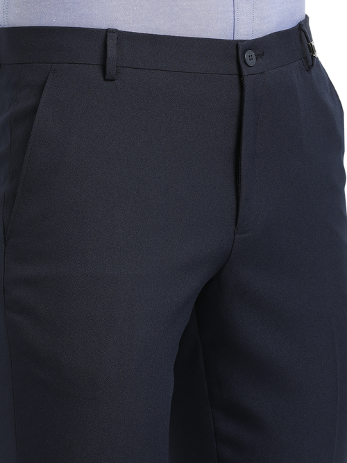 Navy Micro Dobby Formal Trousers