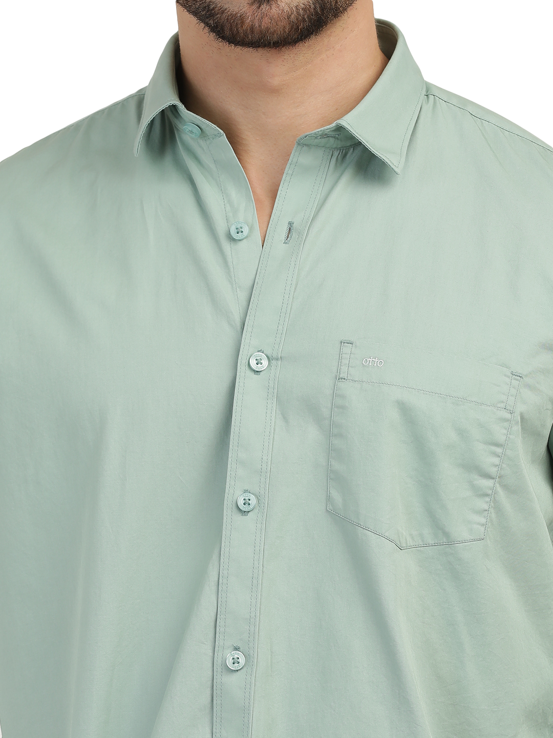 Apple Green Twill Solid Shirt