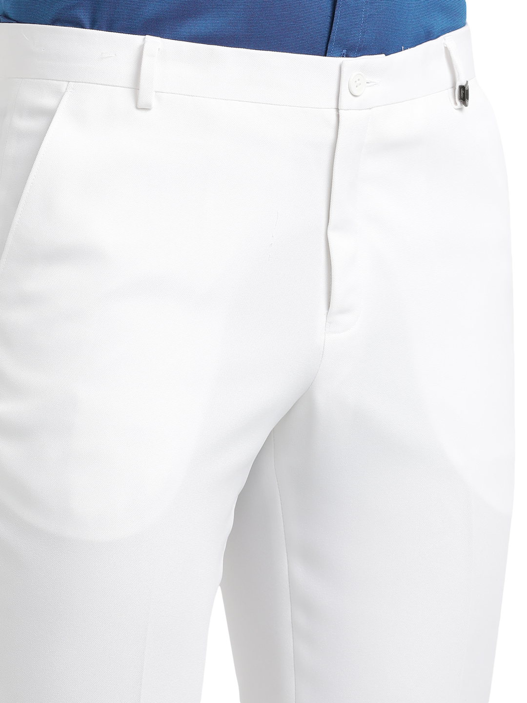 White Micro Dobby Formal Trousers