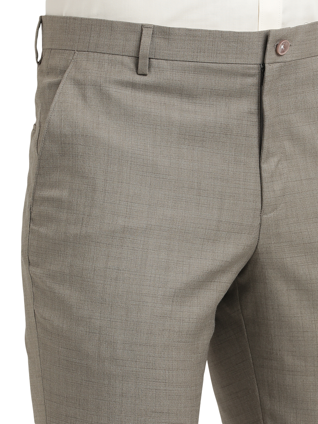 Khaki YD Dobby Formal Trousers