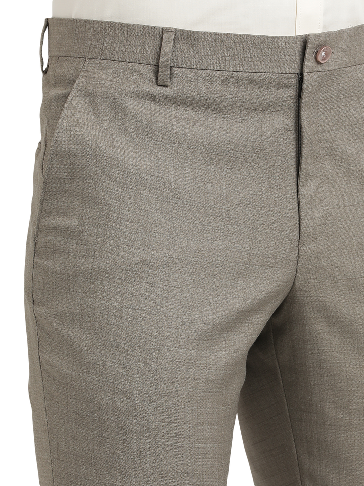 Khaki YD Dobby Formal Trousers