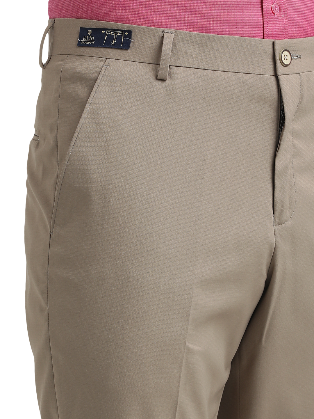 Khaki Micro Dobby Formal Trousers