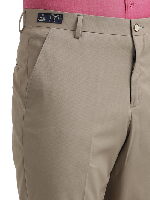 Khaki Micro Dobby Formal Trousers