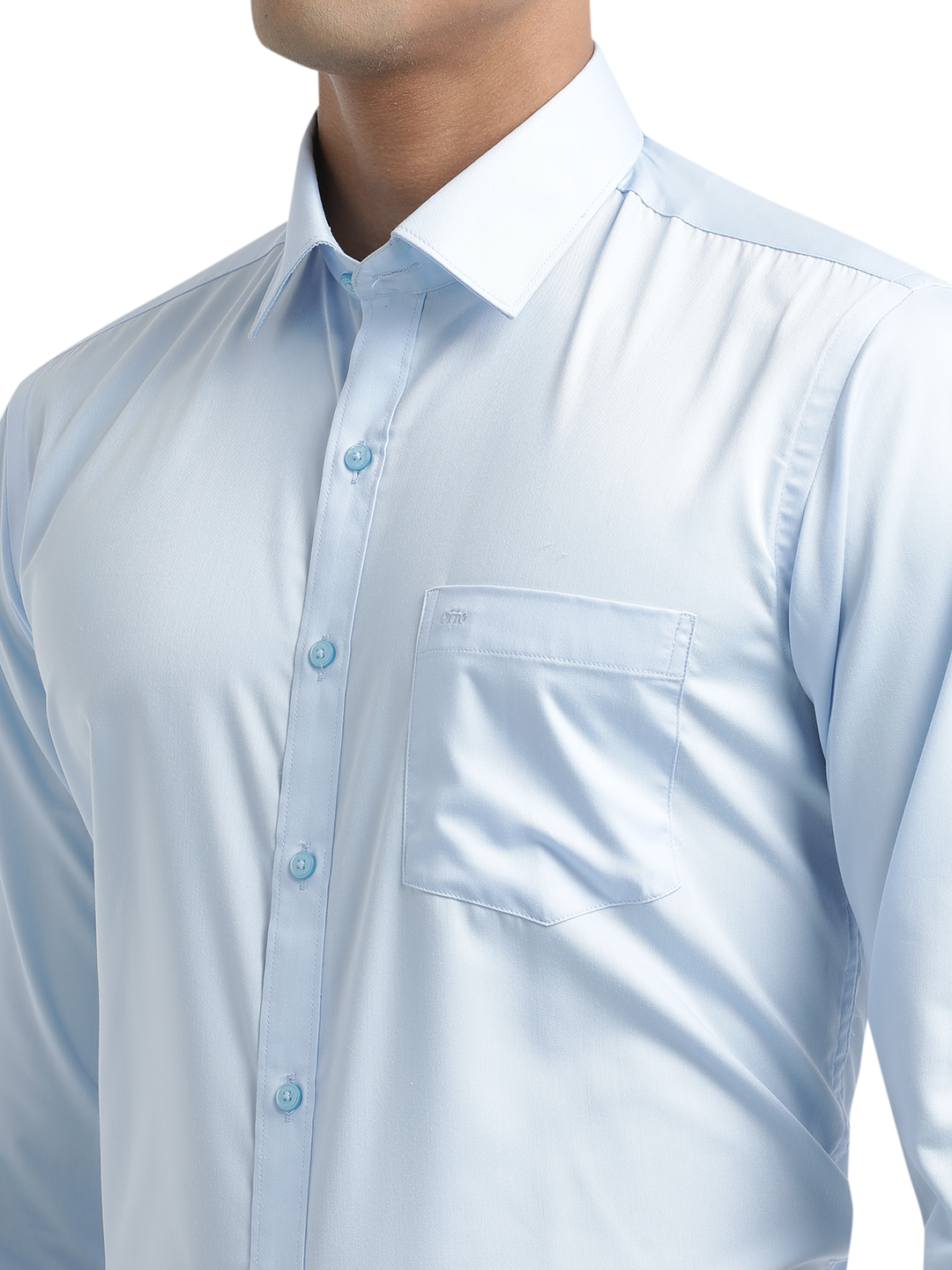 Light Blue Twill Wrinkle Free Solid Shirt