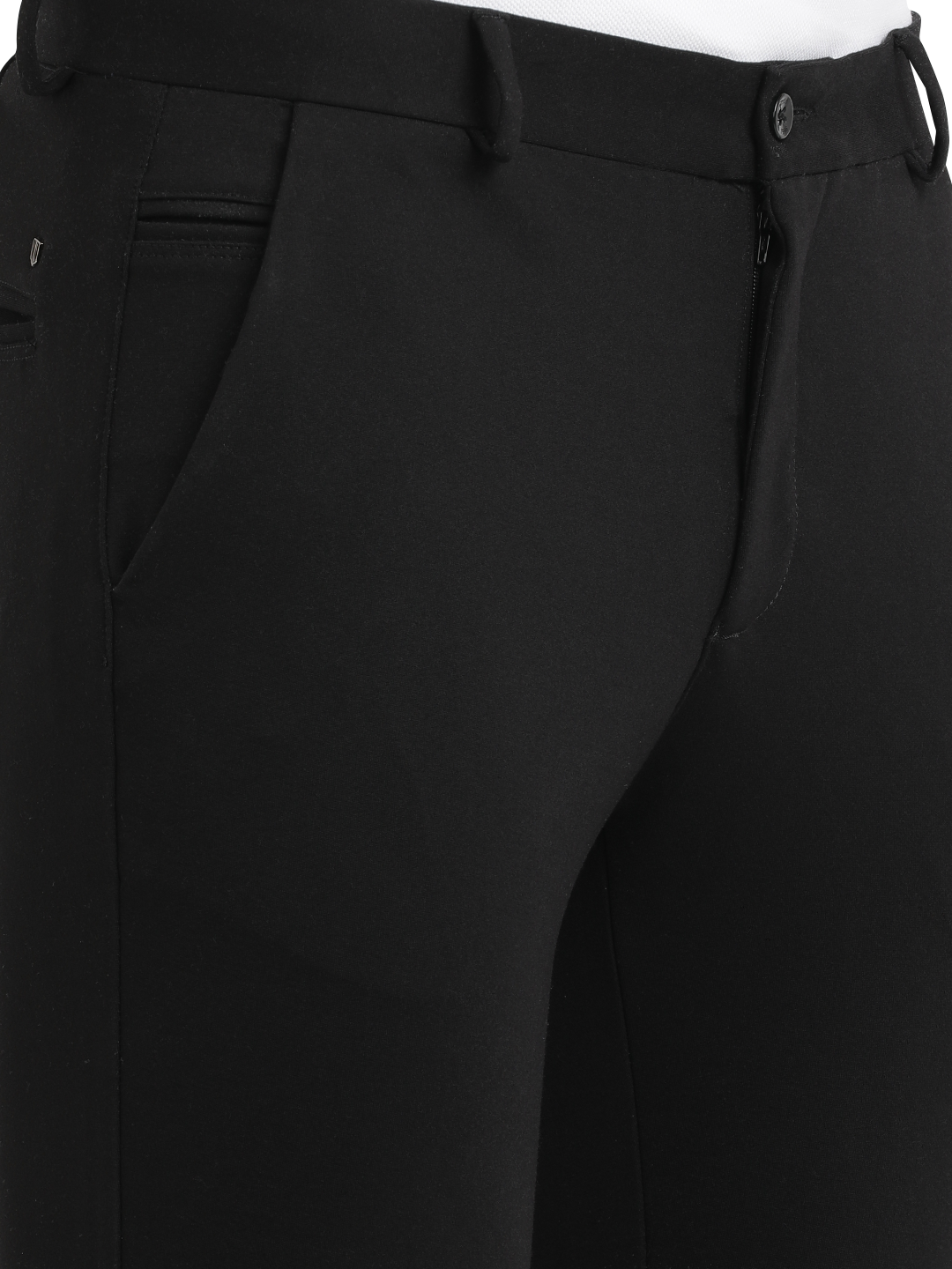 Jet Black Casual Core Trousers