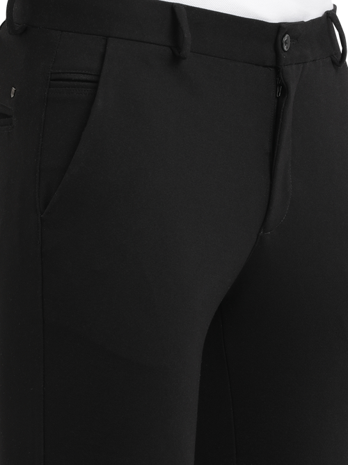 Jet Black Casual Core Trousers - CARLOS_JET BLACK