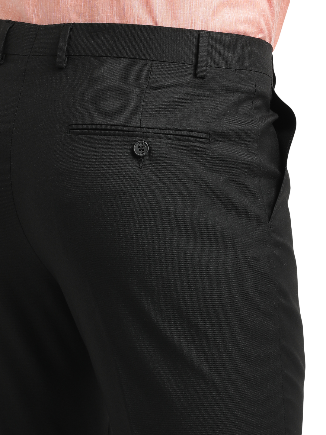 Black Twill Stretch Formal Trousers