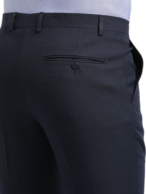 Navy Micro Dobby Formal Trousers