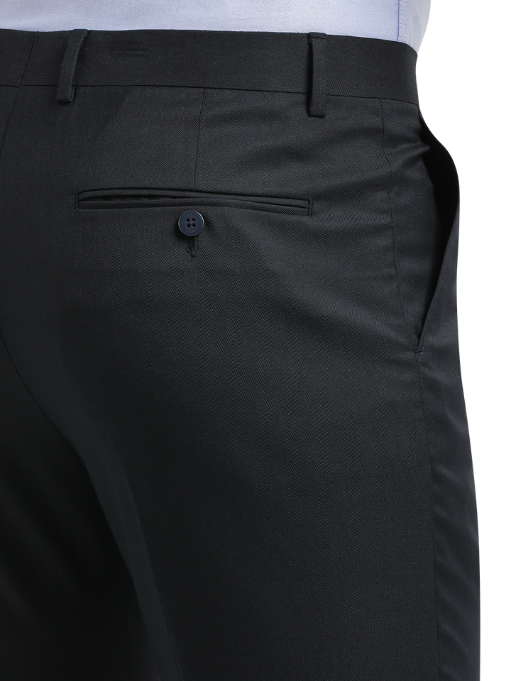 Navy Twill Stretch Formal Trousers