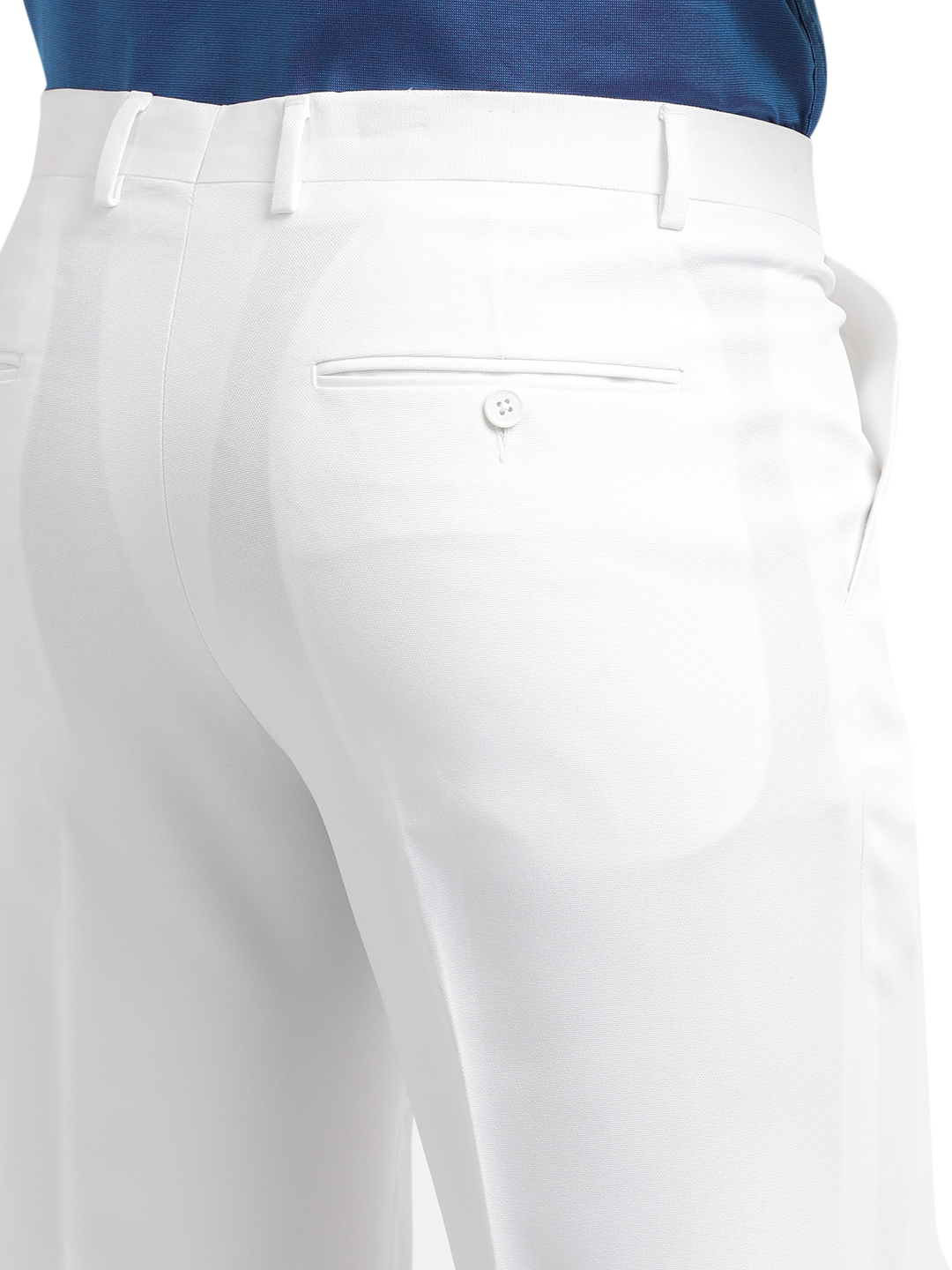 White Micro Dobby Formal Trousers