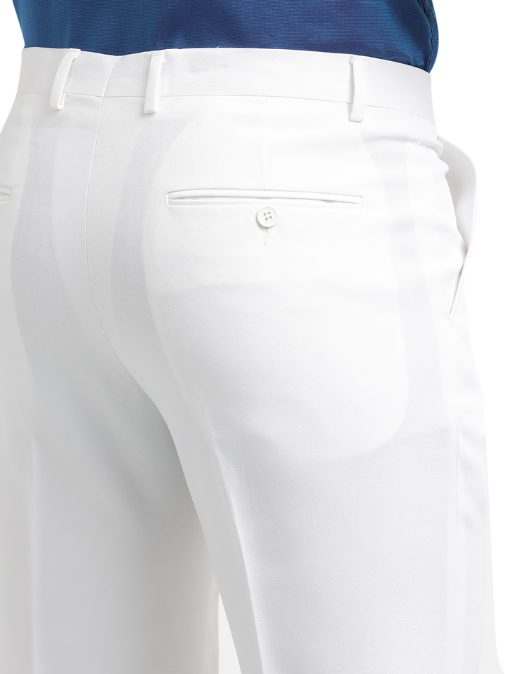 White Micro Dobby Formal Trousers