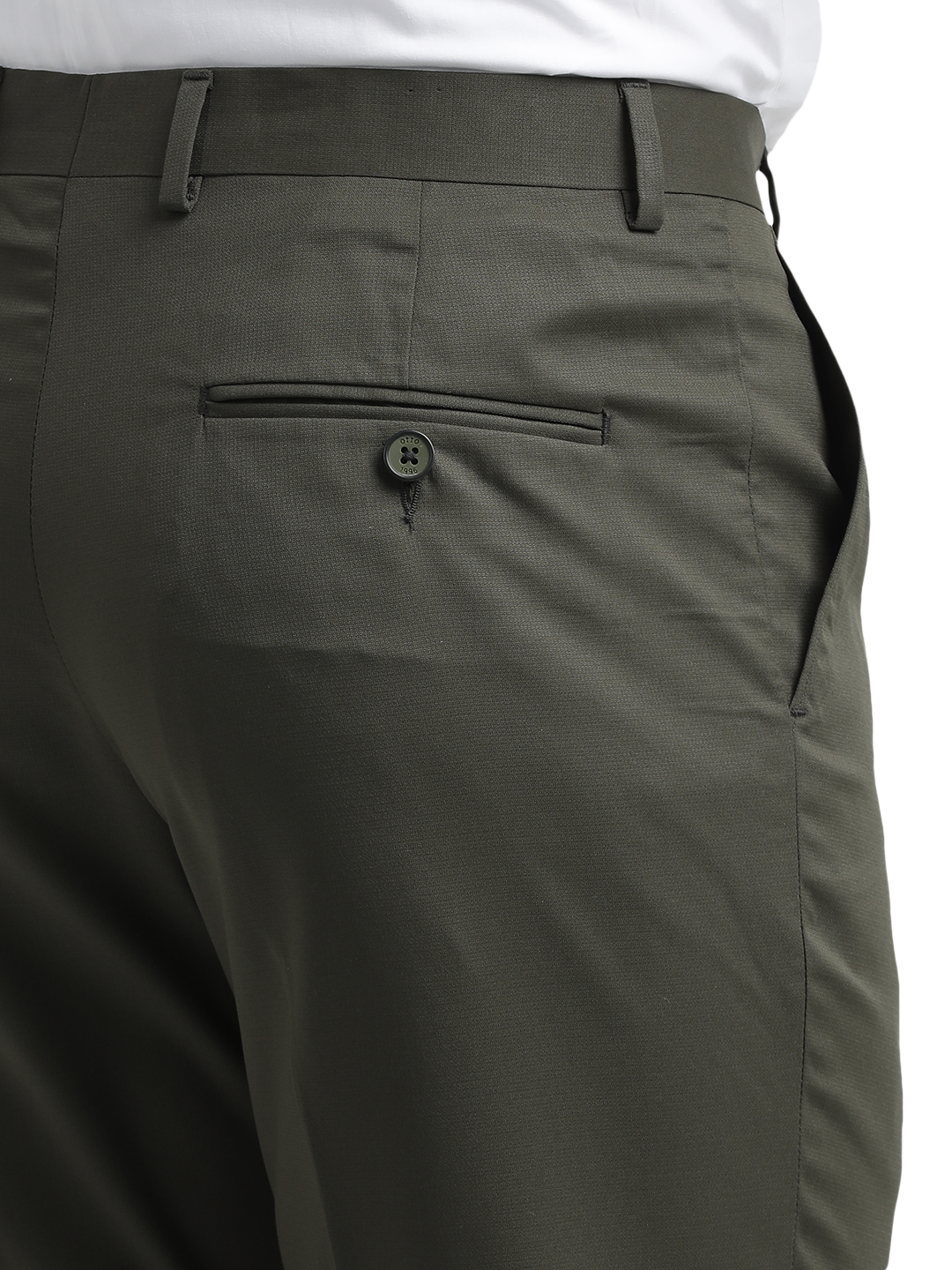 Dark Olive Micro Dobby Formal Trousers