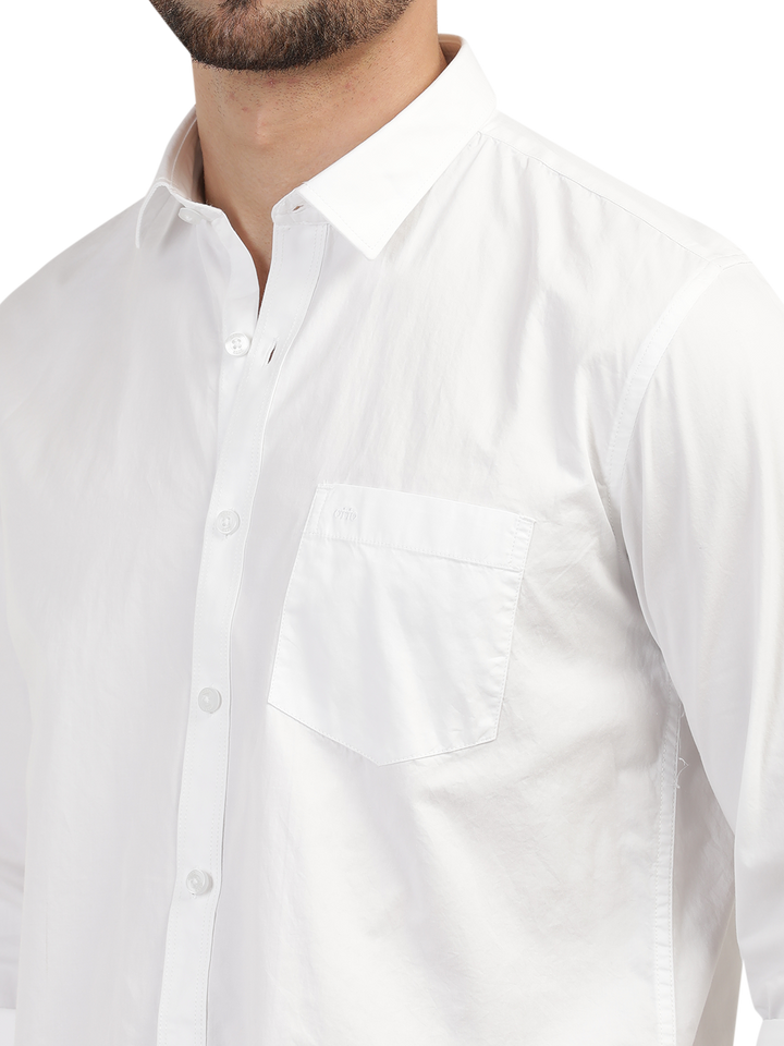 White Twill Solid Shirt