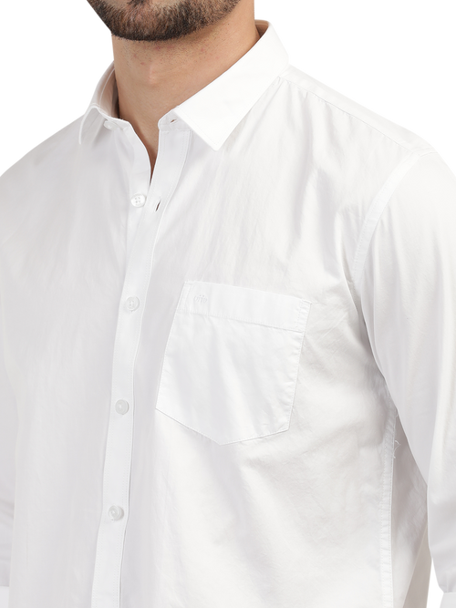 White Twill Solid Shirt