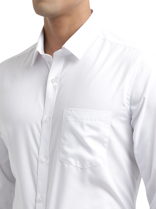 White Solid Formal Shirt