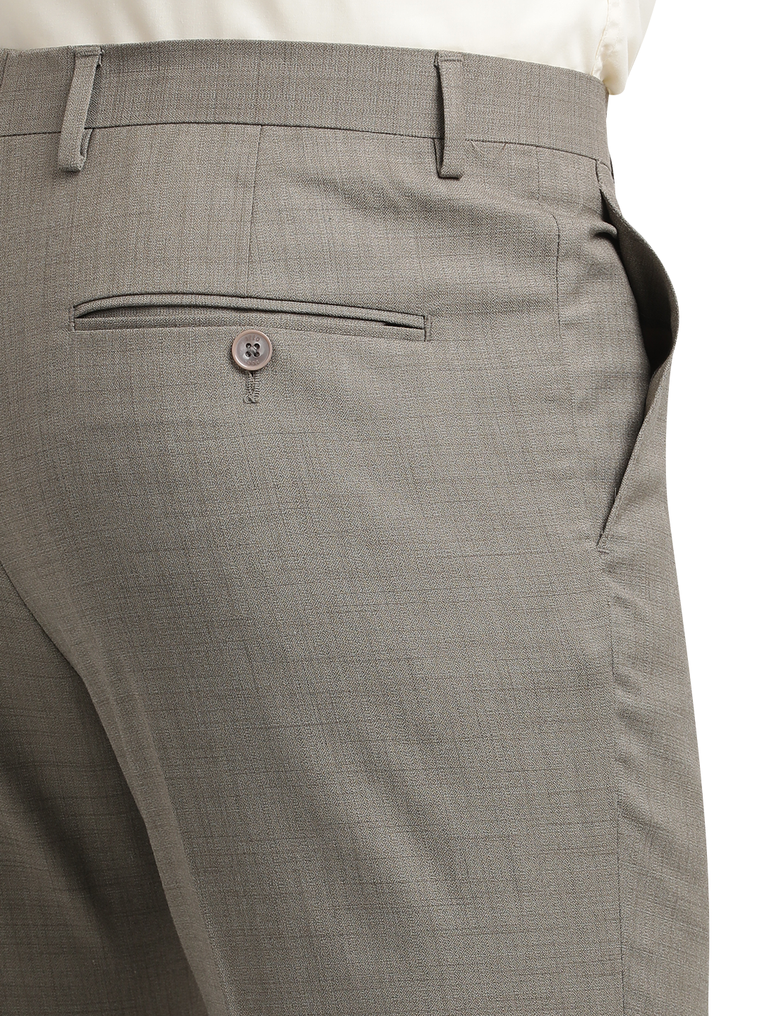 Khaki YD Dobby Formal Trousers