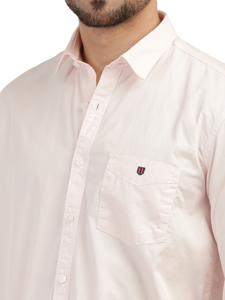 Light Pink Twill Solid Shirt