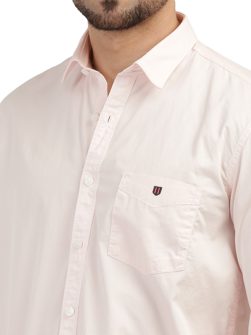 Light Pink Twill Solid Shirt