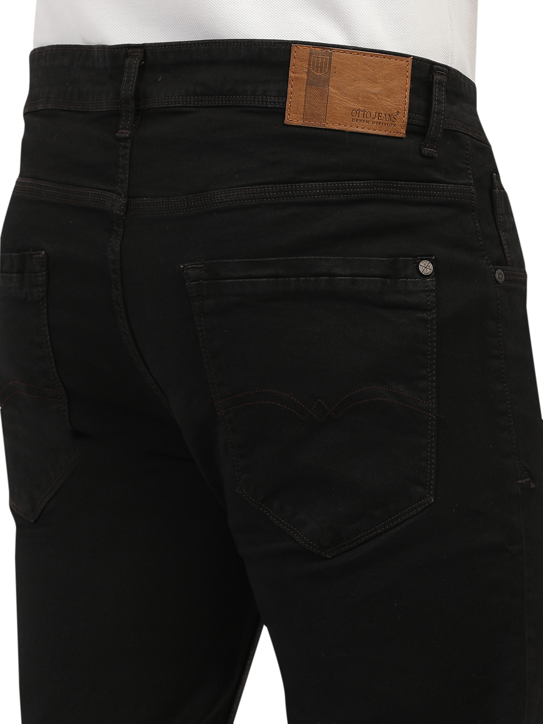 Brown Denim Stretch Trousers