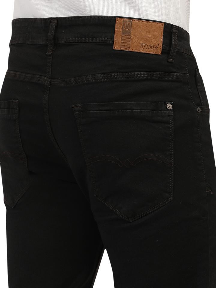 Brown Denim Stretch Trousers