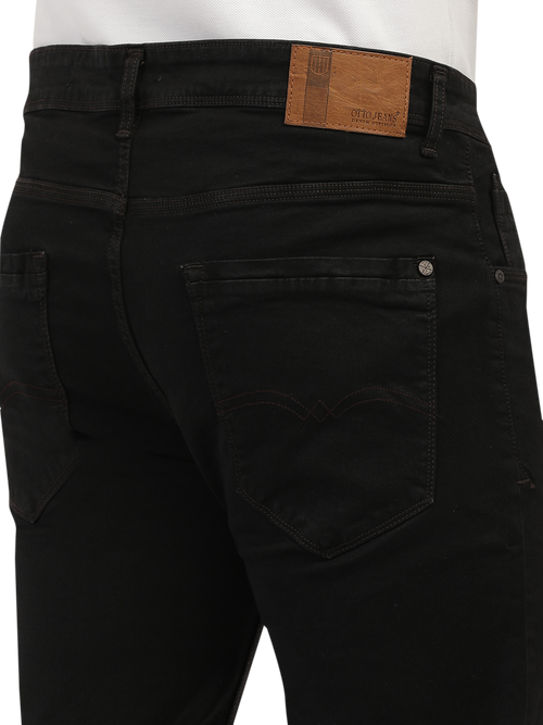 Brown Denim Stretch Trousers