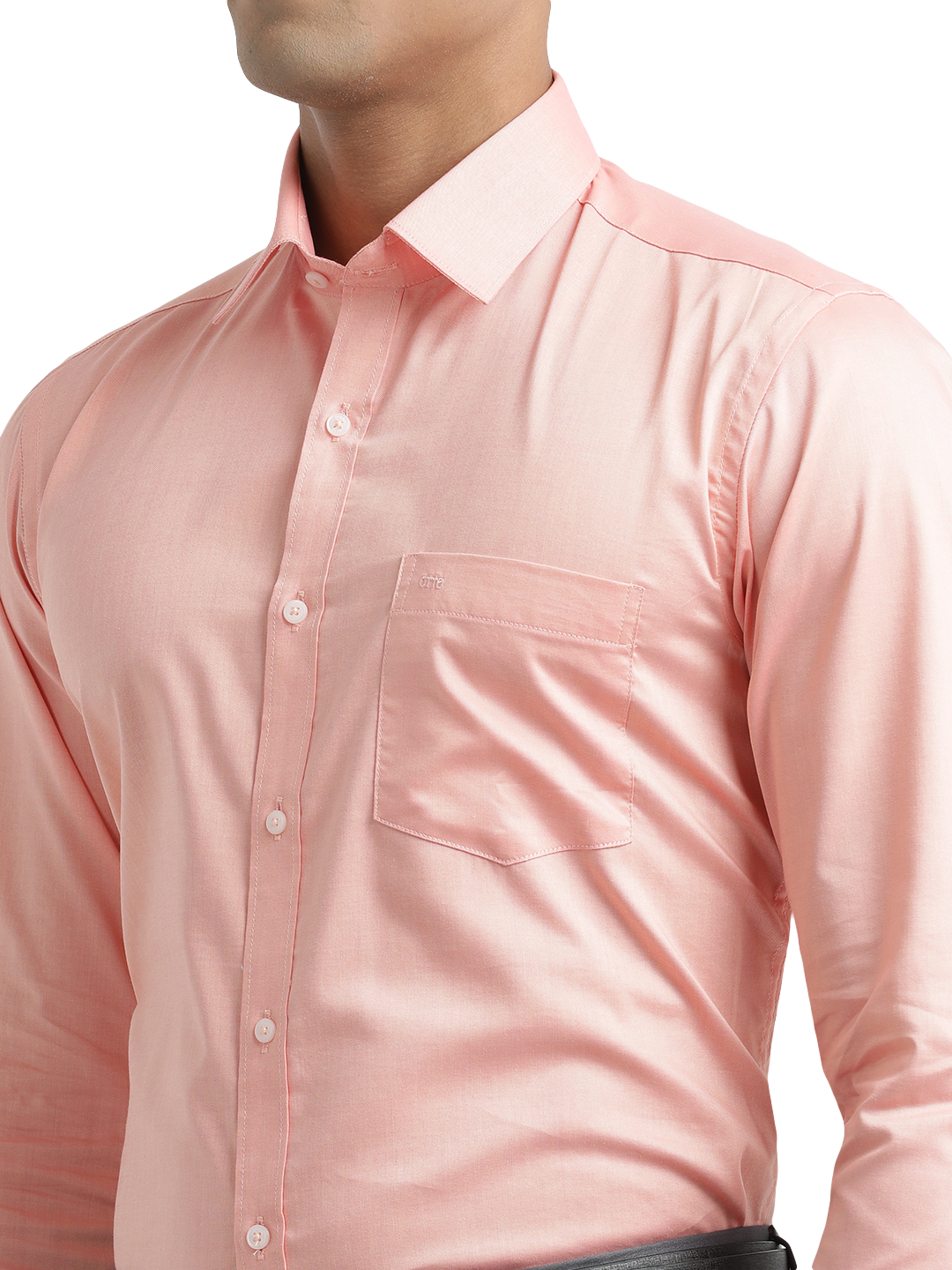 Peach Micro Oxford Solid Shirt