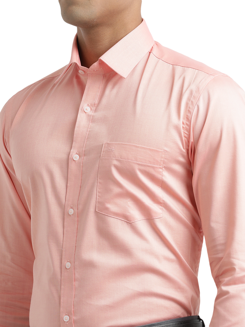 Peach Micro Oxford Solid Shirt