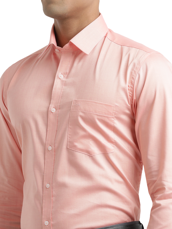 Peach Micro Oxford Solid Shirt