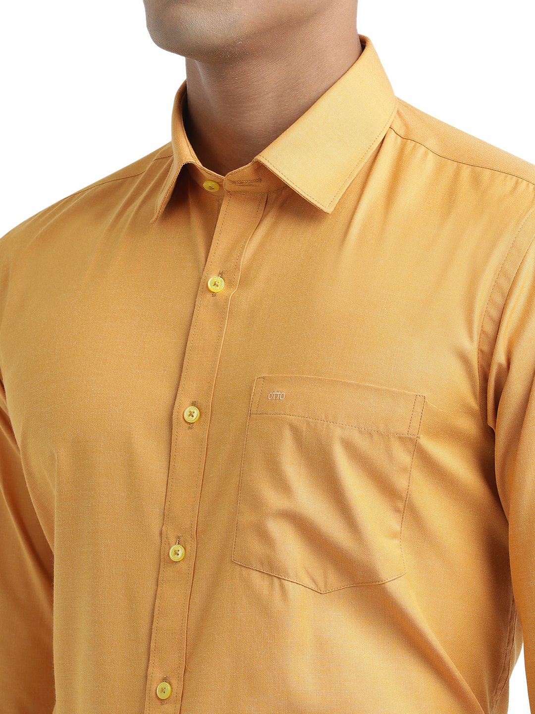 Mustard Fil-a-Fil Solid Shirt