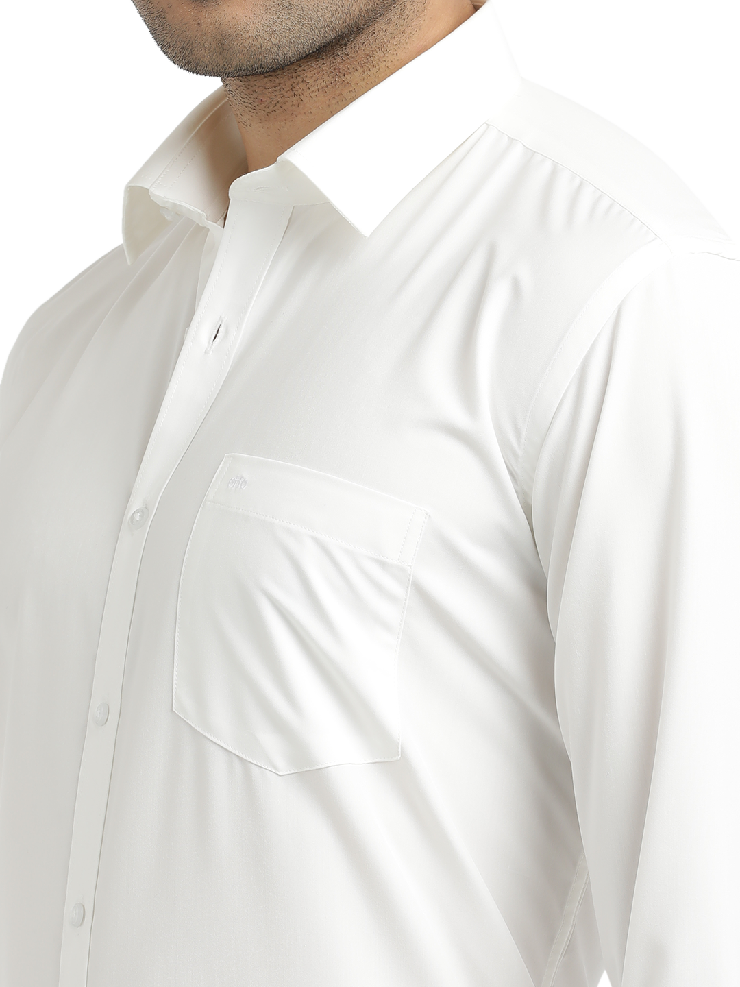 White Solid Formal Shirt