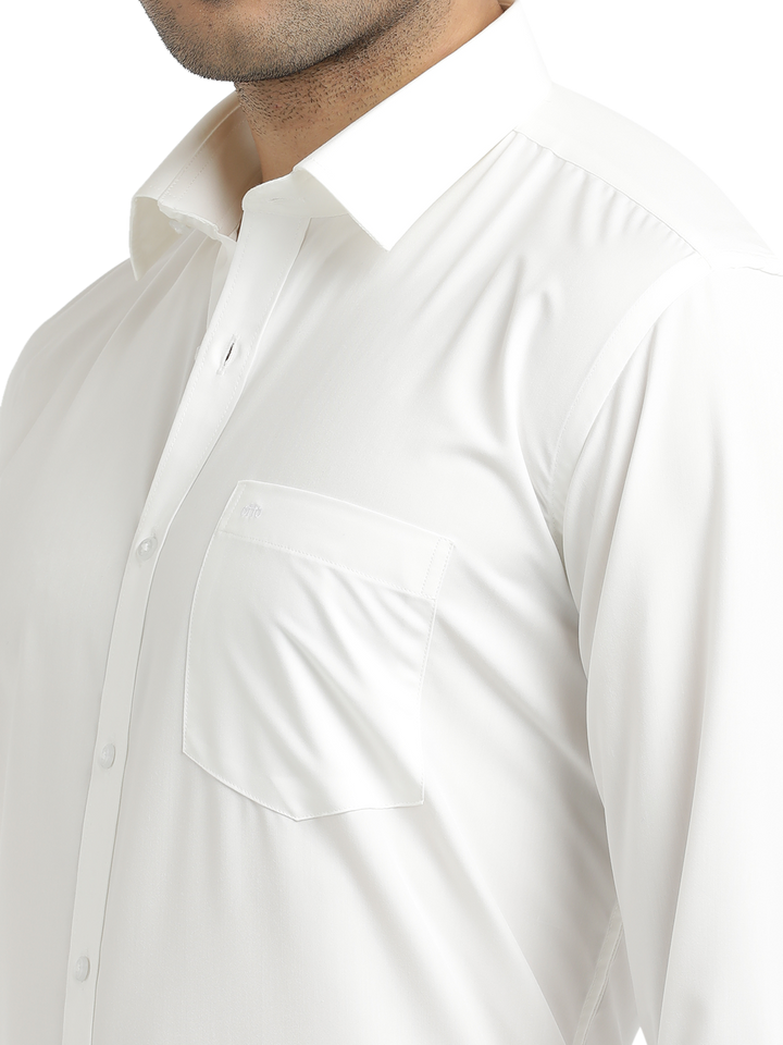 White Solid Formal Shirt