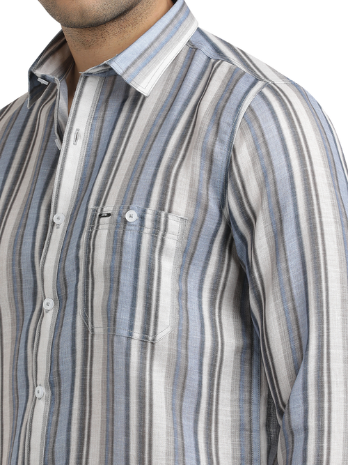 Blue Stripes Semi Casual Shirt