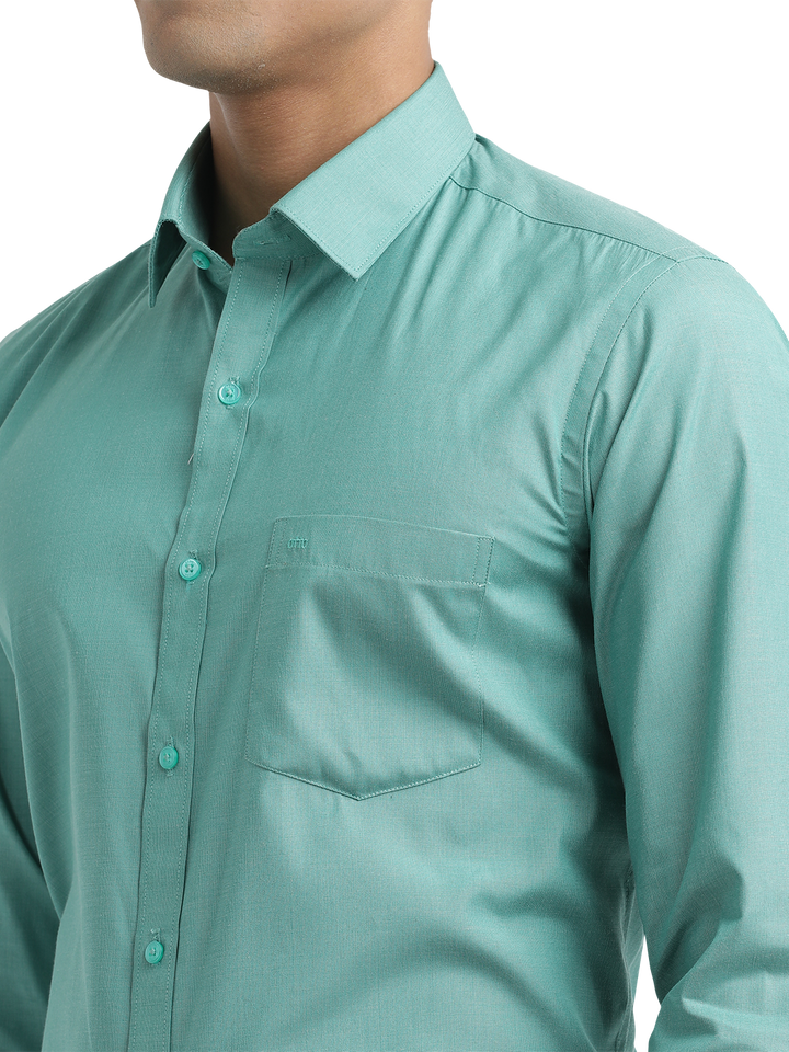 Aqua Green Fil-a-Fil Solid Shirt