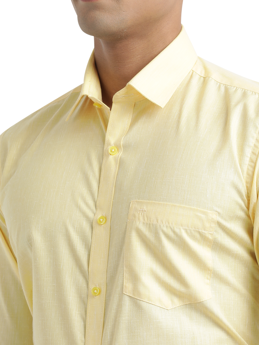 Yellow Poly Cotton Solid Shirt