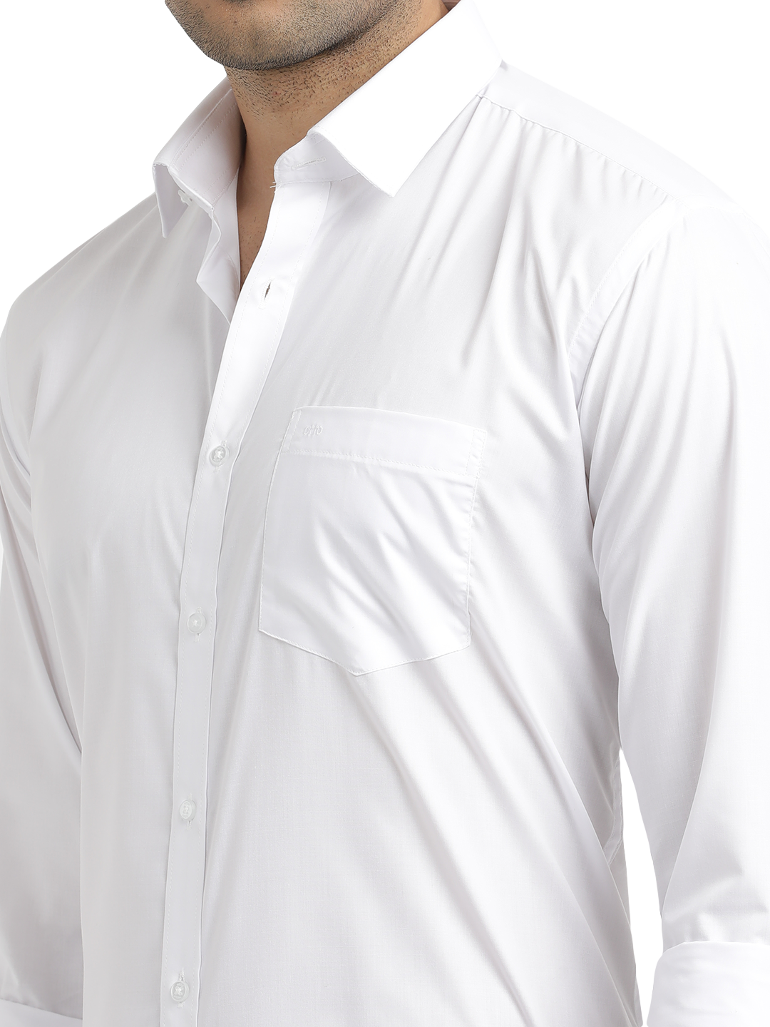 White Solid Formal Shirt