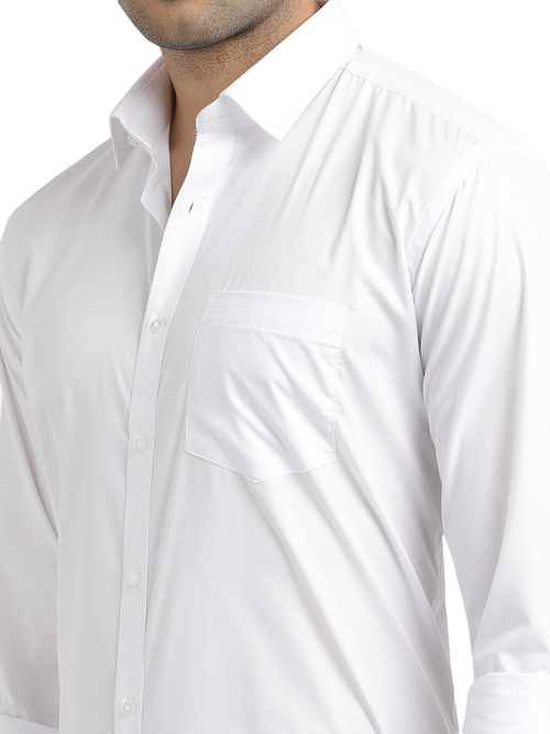 White Solid Formal Shirt