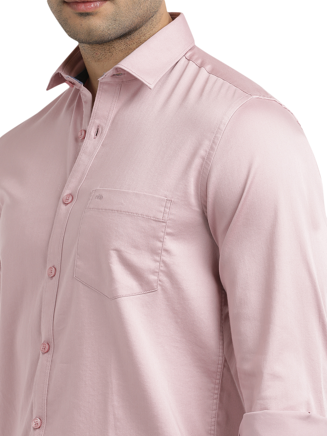 Dusty Pink Satin Solid Shirt