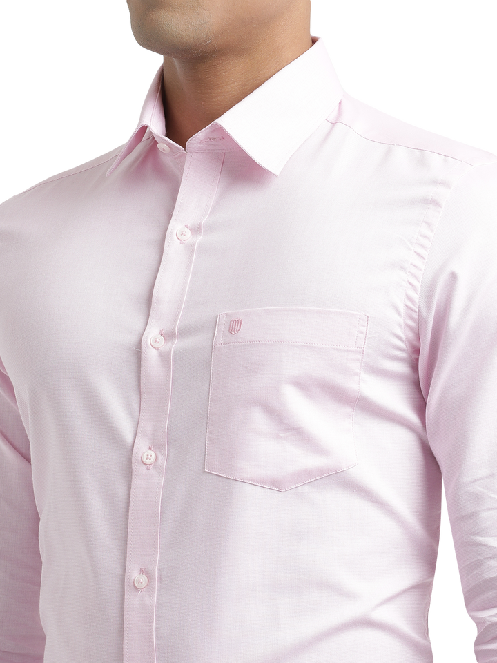 Baby Pink Micro Dobby Solid Shirt