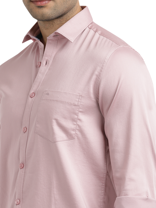 Dusty Pink Satin Solid Shirt