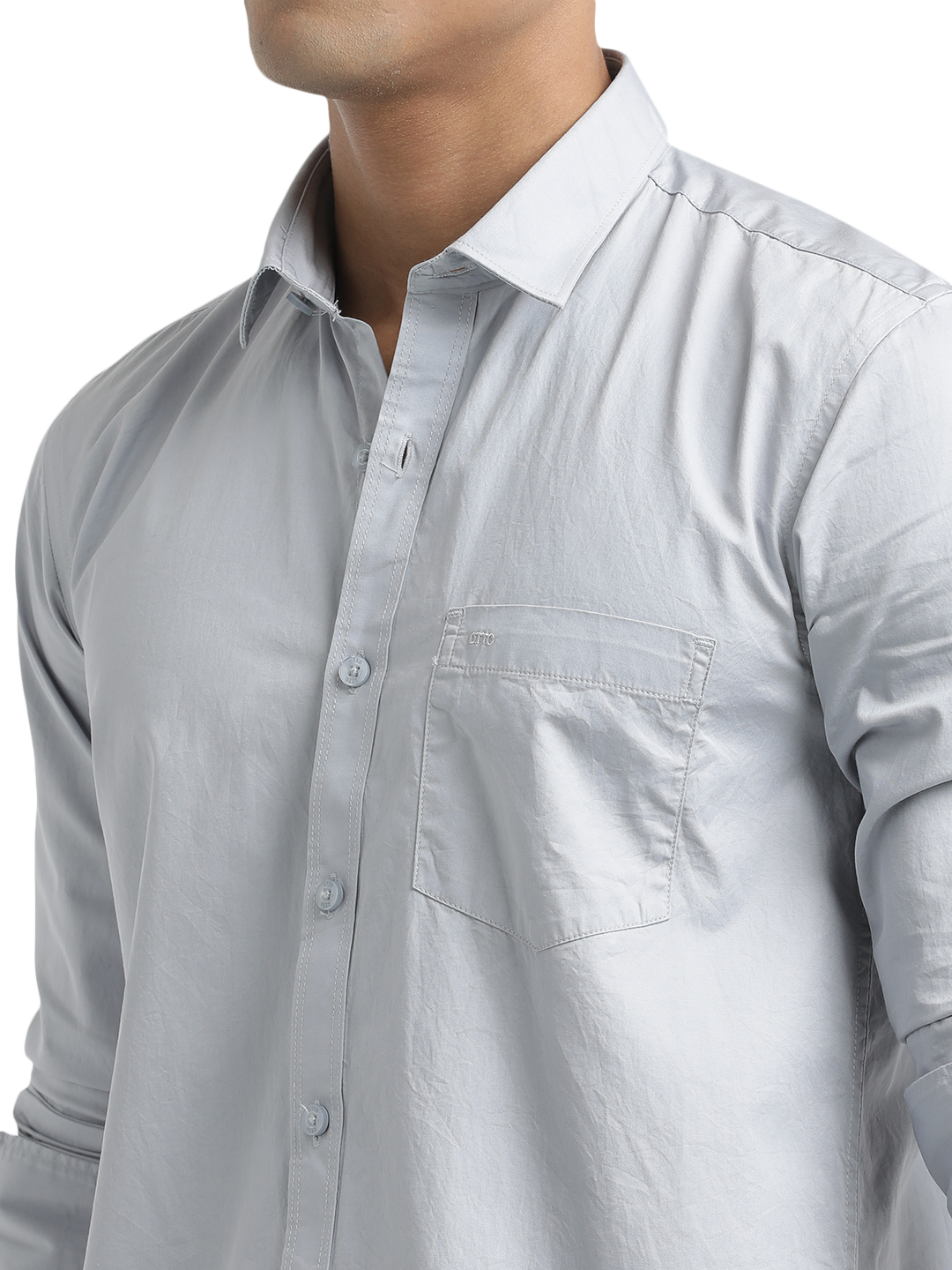 Grey Twill Solid Shirt