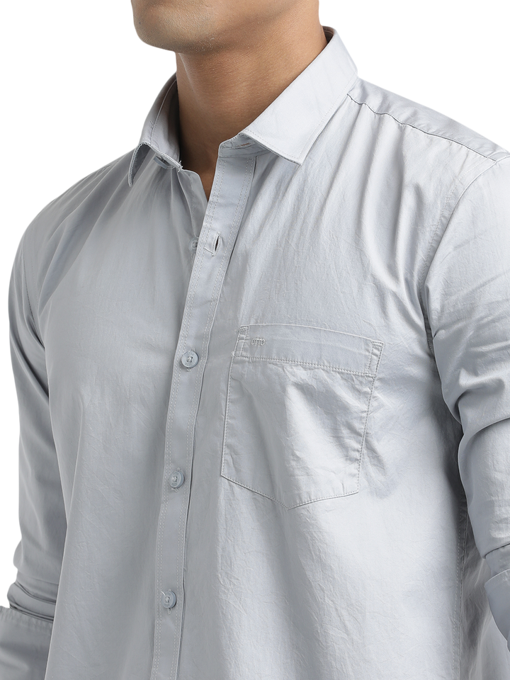 Grey Twill Solid Shirt