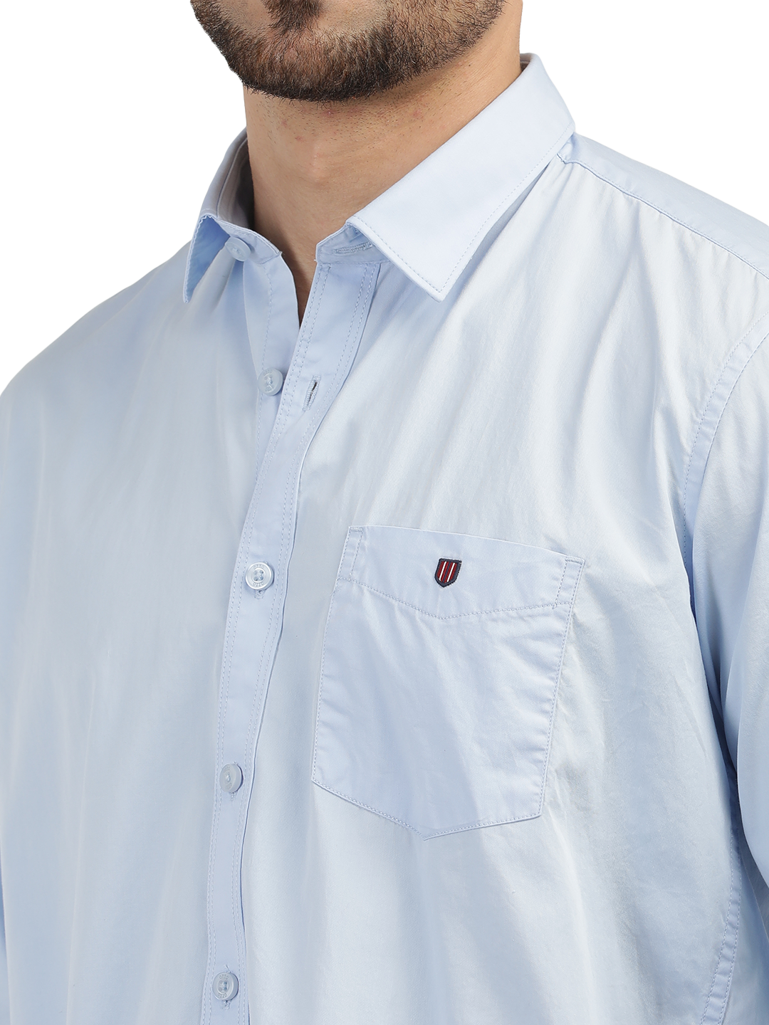 Light Blue Twill Solid Shirt