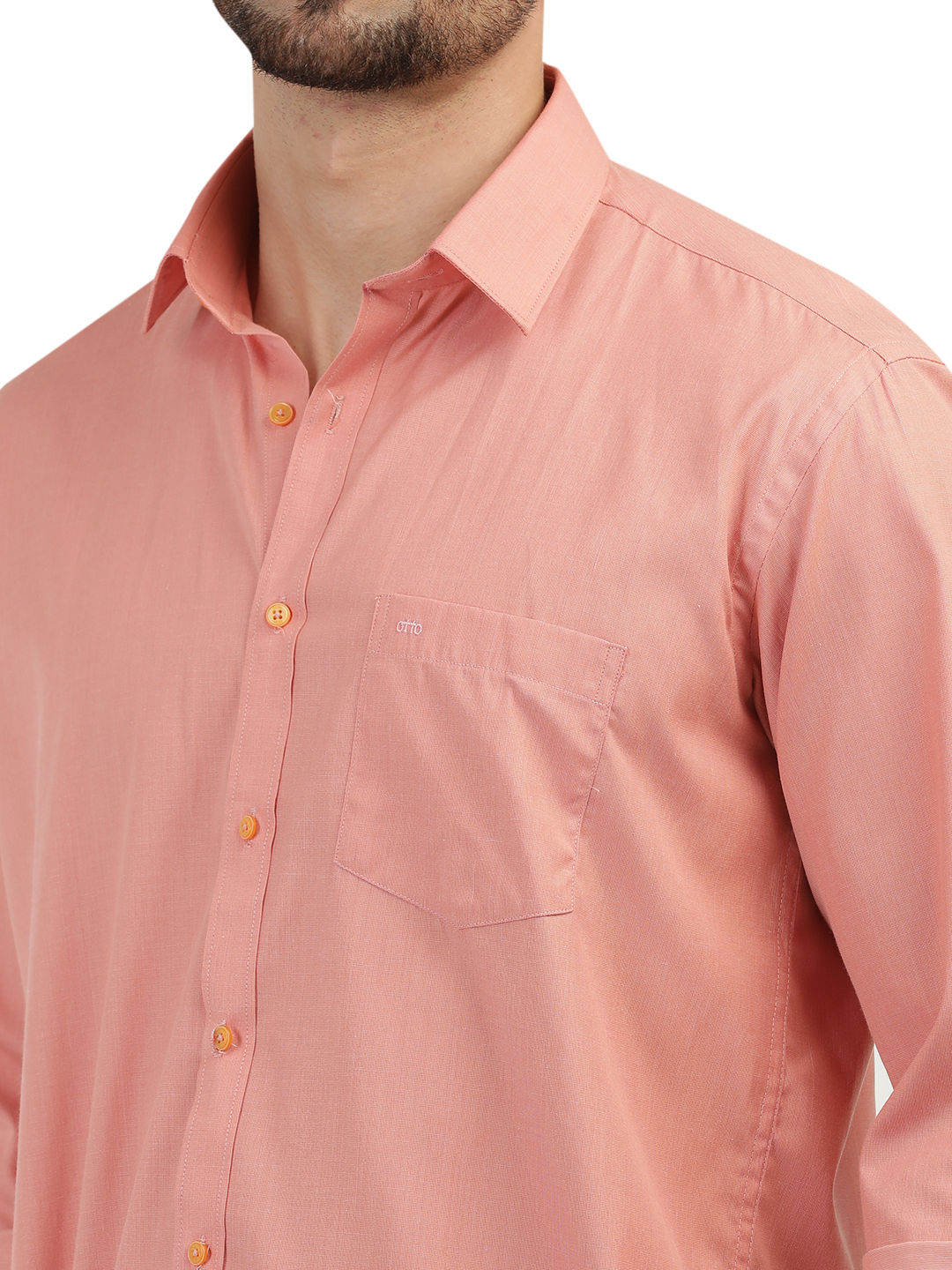 Peach Fil-a-Fil Solid Shirt