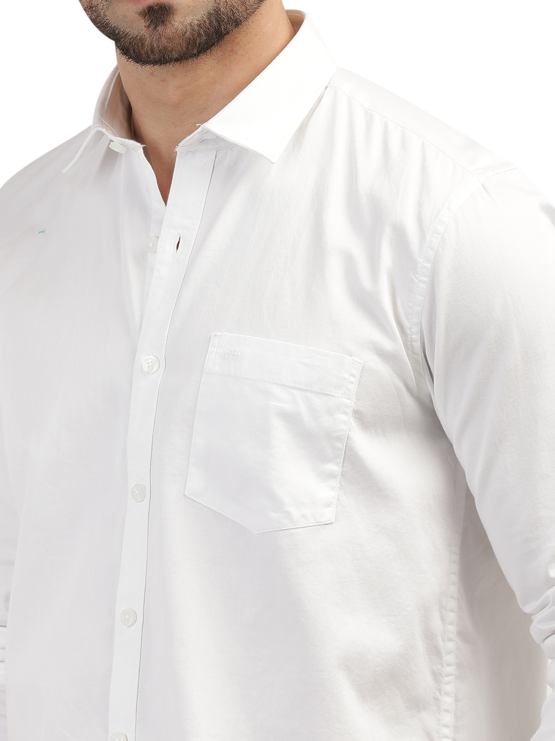 White Linen Blend Solid Shirt