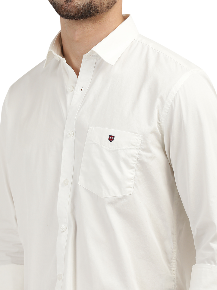 Ivory Twill Solid Shirt