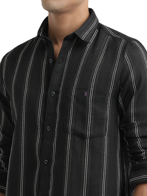 Black Stripes Semi Casual Shirt