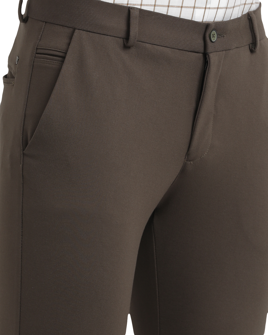 N.Olive Bi-Stretch Solid Trousers