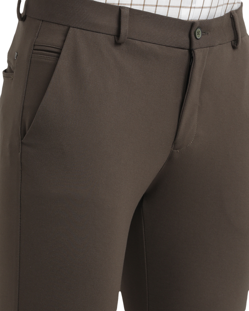 N.Olive Bi-Stretch Solid Trousers