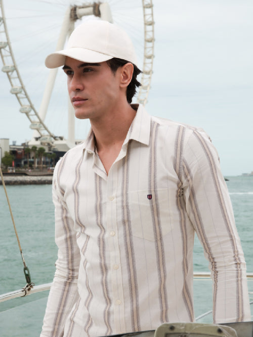 Grey Stripes Casual Shirt