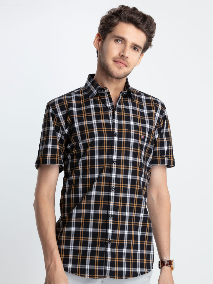 Black Checkered Casual Shirt